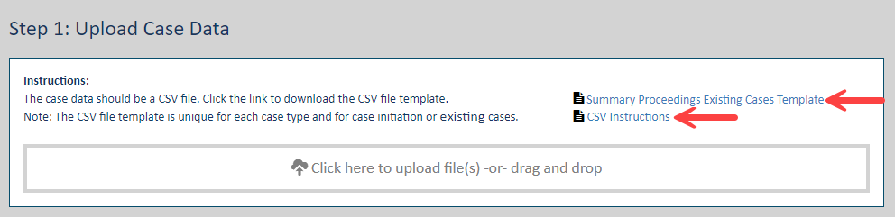 Bulk Filing page